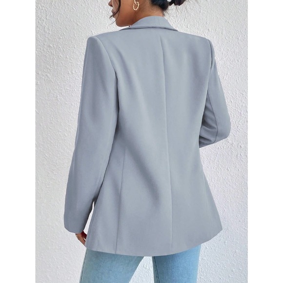 minimalist business casual Shawl Collar Blazer jacket black - Picture 11 of 11